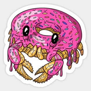 Cute crab donut Sticker